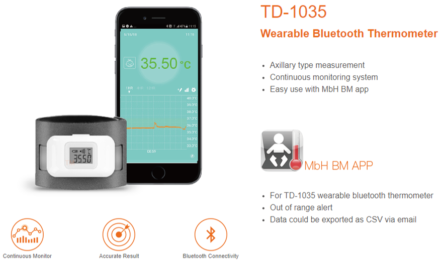 TD-1035 Wearable Thermometer (For Children) – SmartOptz